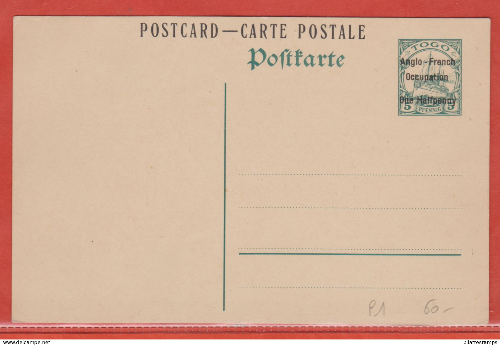 TOGO OCCUPATION FRANCO-ANGLAISE ENTIER POSTAL P1 (MICHEL) NEUF - Cartas & Documentos