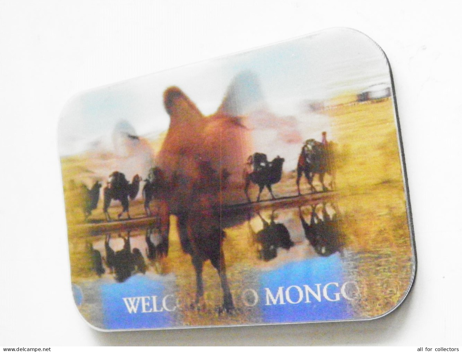 3D Stereo, I Think Taht This Magnet BUT The Magnet Is Missing!  ? 8x12cm Animals Camel Camels Welcome To Mongolia - Animales & Fauna