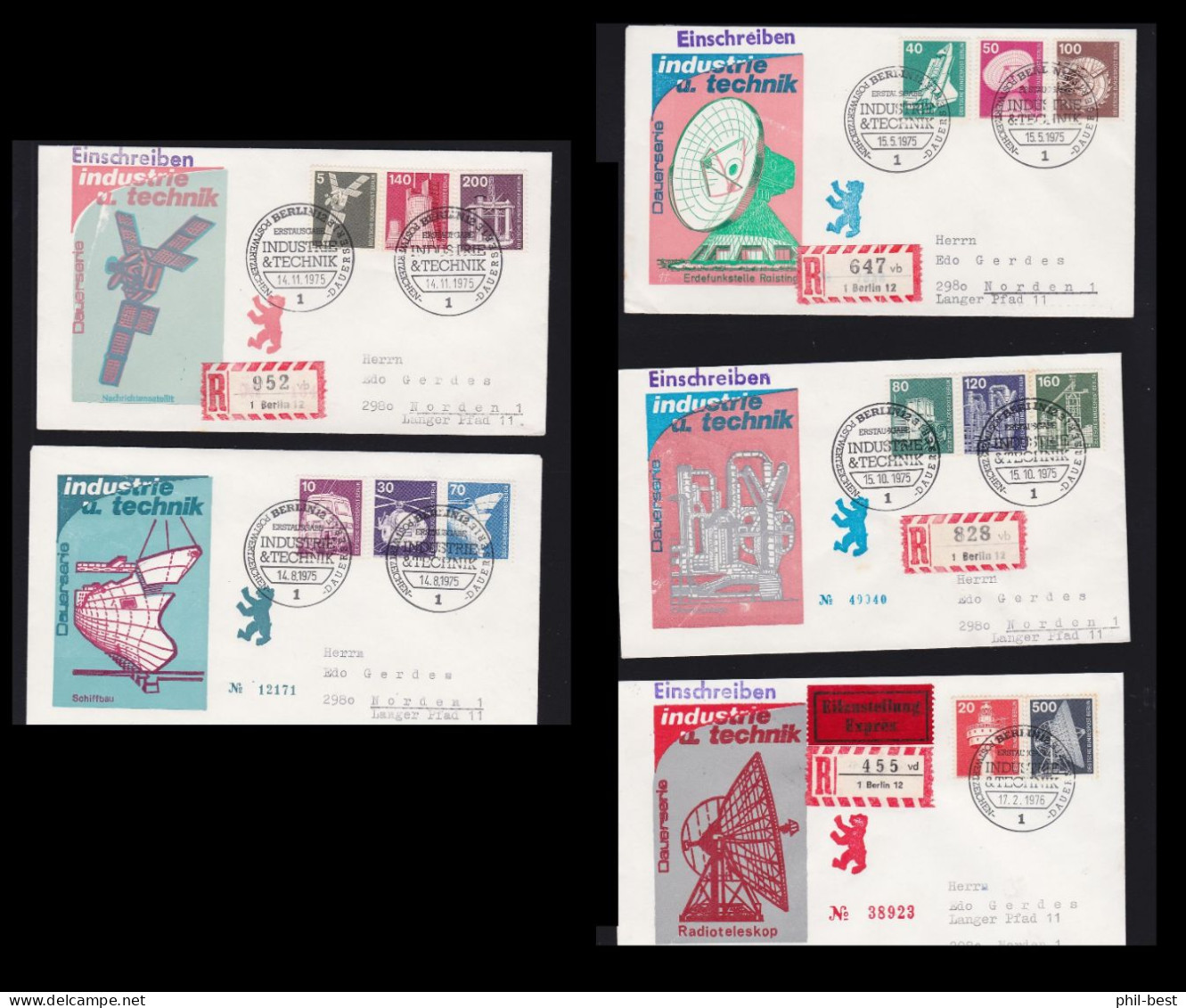 Berlin 494 - 507 FDC, Mit Eilzustellung, R- Briefen #H231 - Sobres Privados - Usados