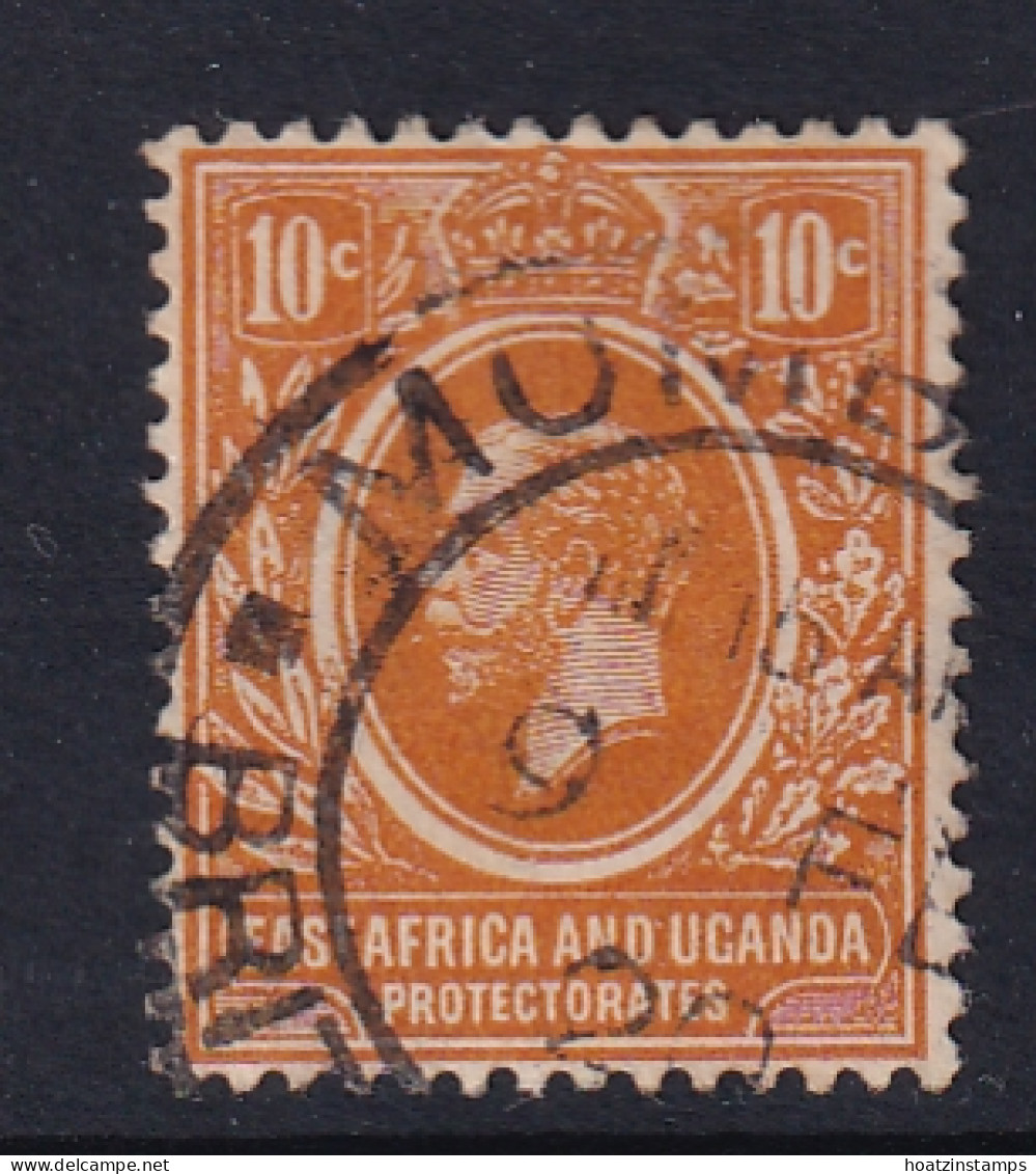 East Africa & Uganda Protectorates: 1912/21   KGV    SG47a   10c   Orange   Used - East Africa & Uganda Protectorates