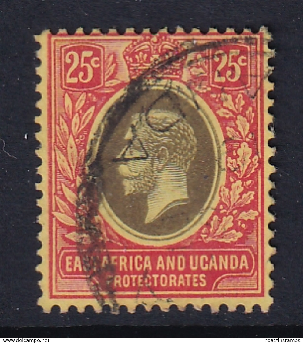 East Africa & Uganda Protectorates: 1912/21   KGV    SG50b   25c   Black & Red/yellow  [on Lemon]     Used - Protectoraten Van Oost-Afrika En Van Oeganda