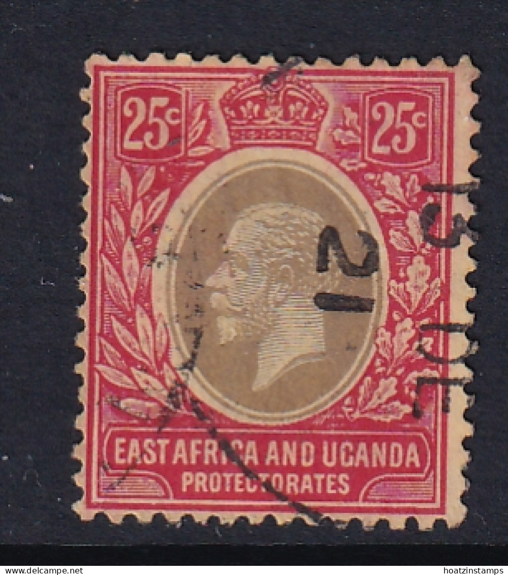 East Africa & Uganda Protectorates: 1912/21   KGV    SG50c   25c   Black & Red/yellow  [on Orange-buff]     Used - Protectorats D'Afrique Orientale Et D'Ouganda