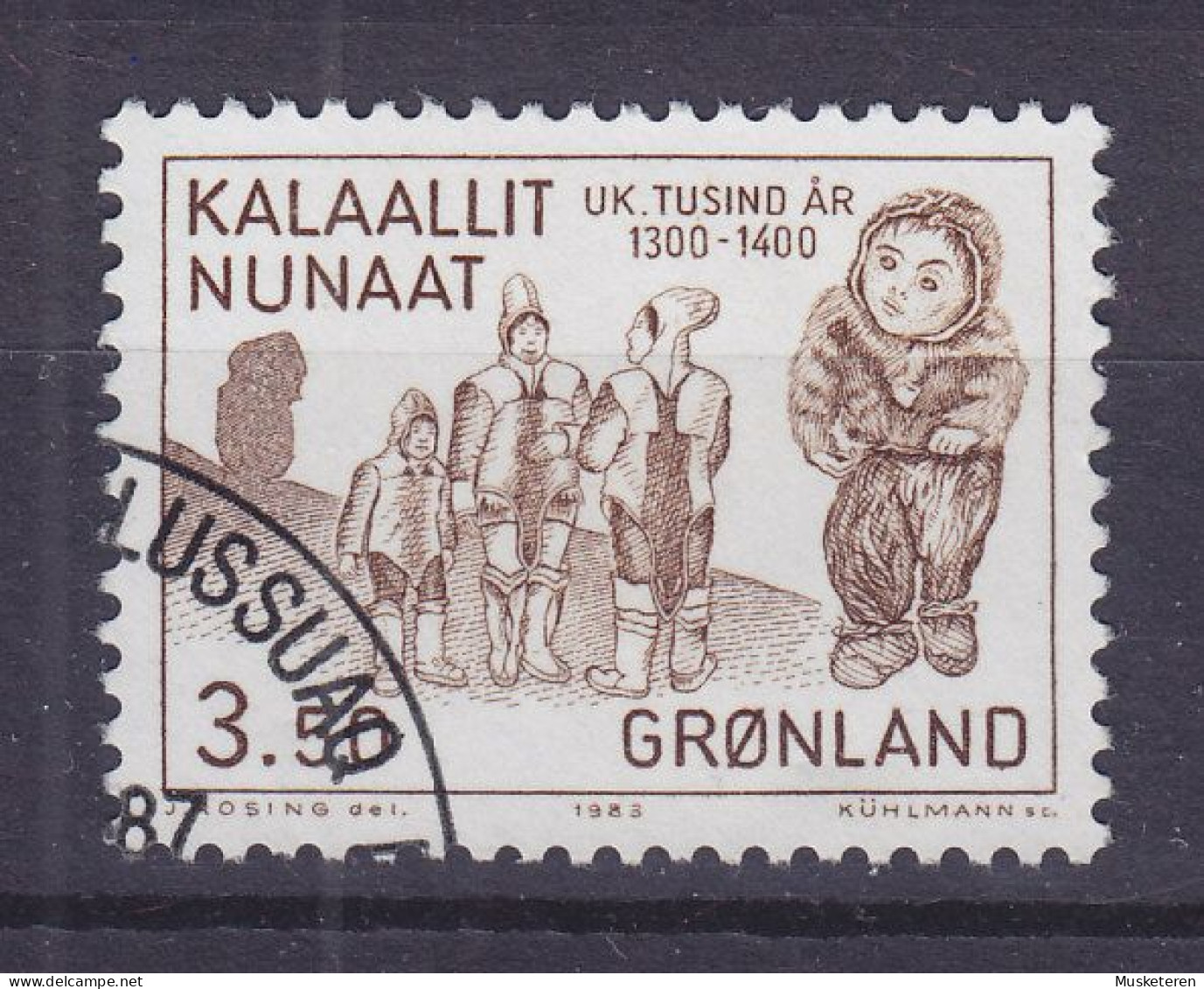 Greenland 1983 Mi. 144, 3.50 Kr 1000. Jahrestag Der Besiedlung Grönlands Mumie Eines Eskimo Eskimo-familie - Usati