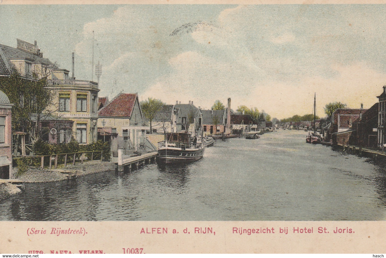 4894 44 Alfen A.d. Rijn, Rijngezicht Bij Hotel St.Joris 1907, Met LBPK 0036 Alphen (Z.H) 1 - Alphen A/d Rijn