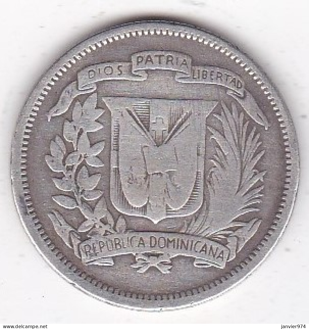 Republique Dominicaine . 25 Centavos 1937 , Argent, KM# 20 - Dominicaine