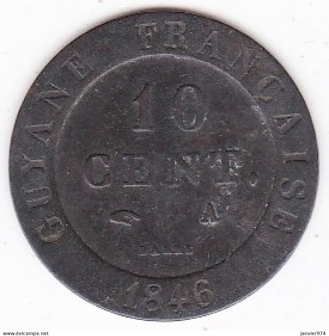 Guyane Française . 10 Centimes 1846 , Louis Philippe I,  Lec. 32 - Frans-Guyana