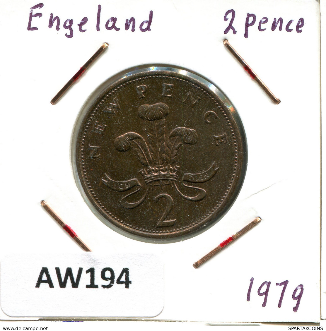 2 NEW PENCE 1979 UK GBAN BRETAÑA GREAT BRITAIN Moneda #AW194.E - 2 Pence & 2 New Pence
