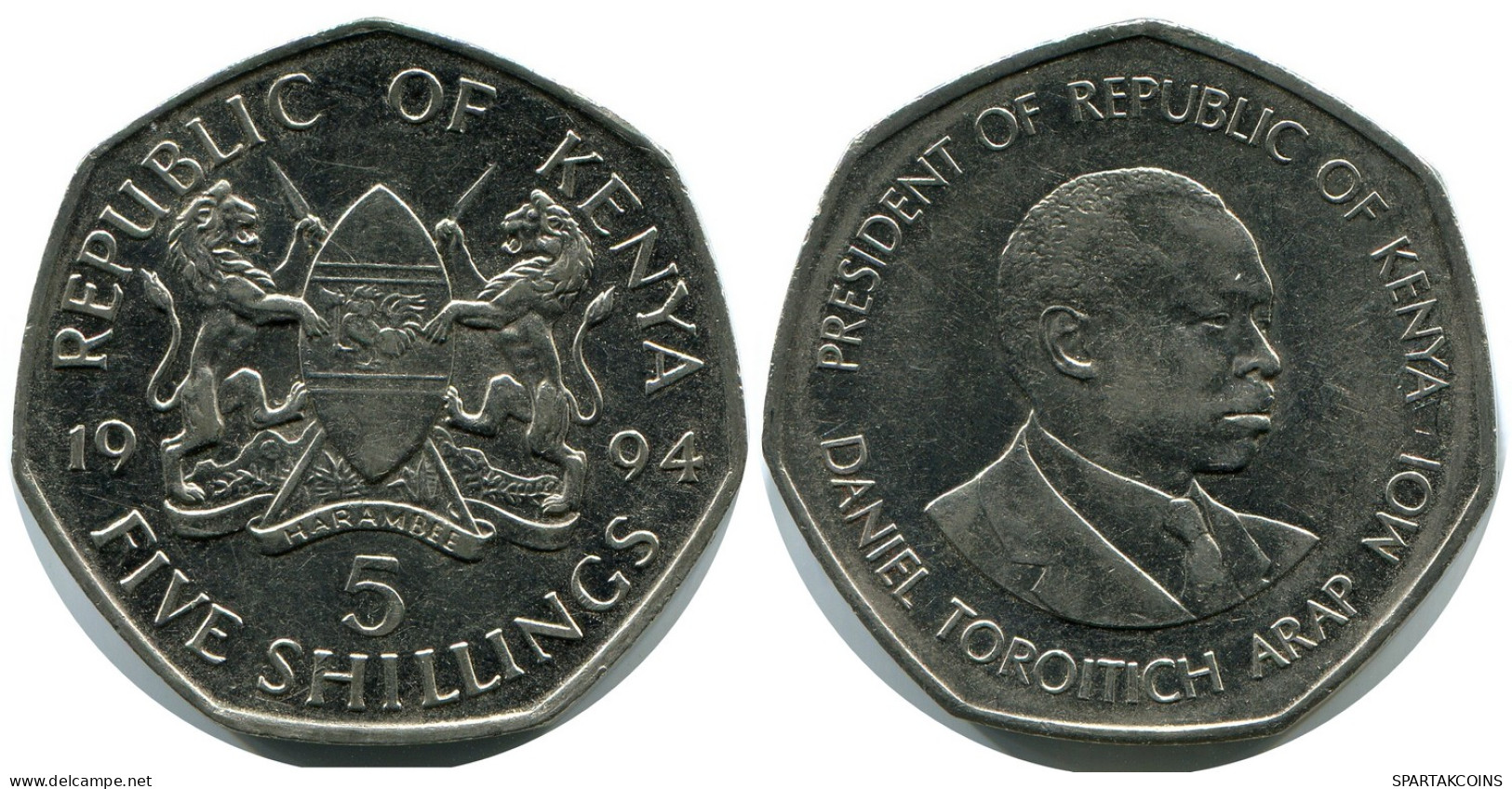 5 SHILLINGS 1994 KENYA Moneda #AZ207.E - Kenya