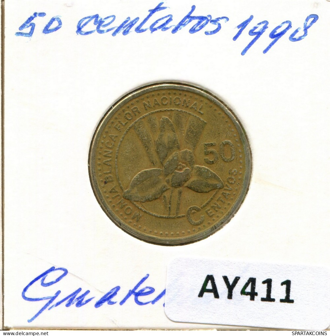 50 CENTAVOS 1998 GUATEMALA Moneda #AY411.E - Guatemala