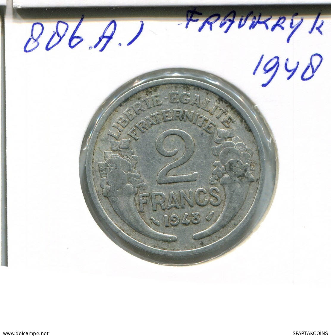 2 FRANCS 1948 FRANKREICH FRANCE Französisch Münze #AN356.D - 2 Francs