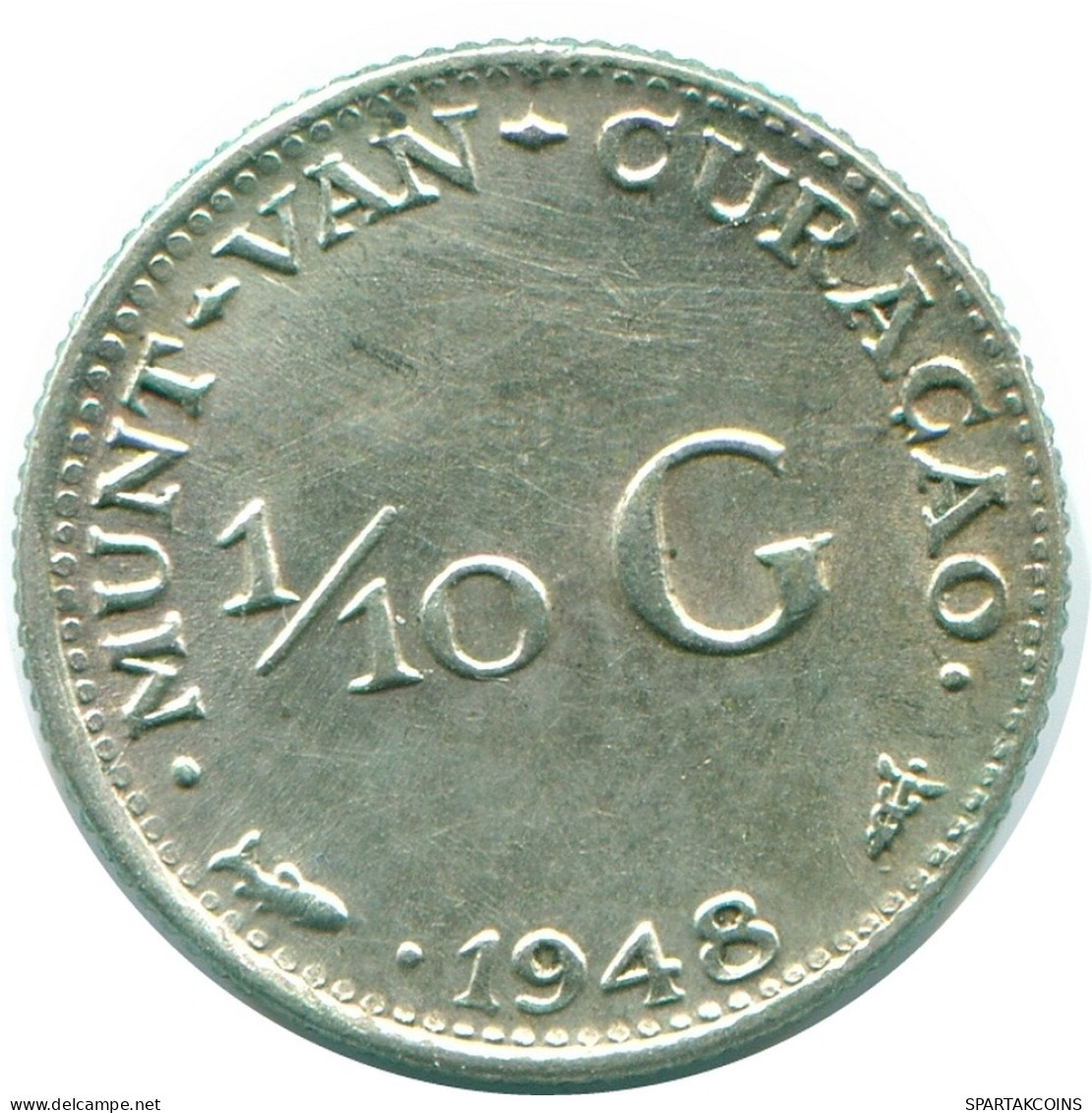 1/10 GULDEN 1948 CURACAO NIEDERLANDE SILBER Koloniale Münze #NL11915.3.D - Curaçao