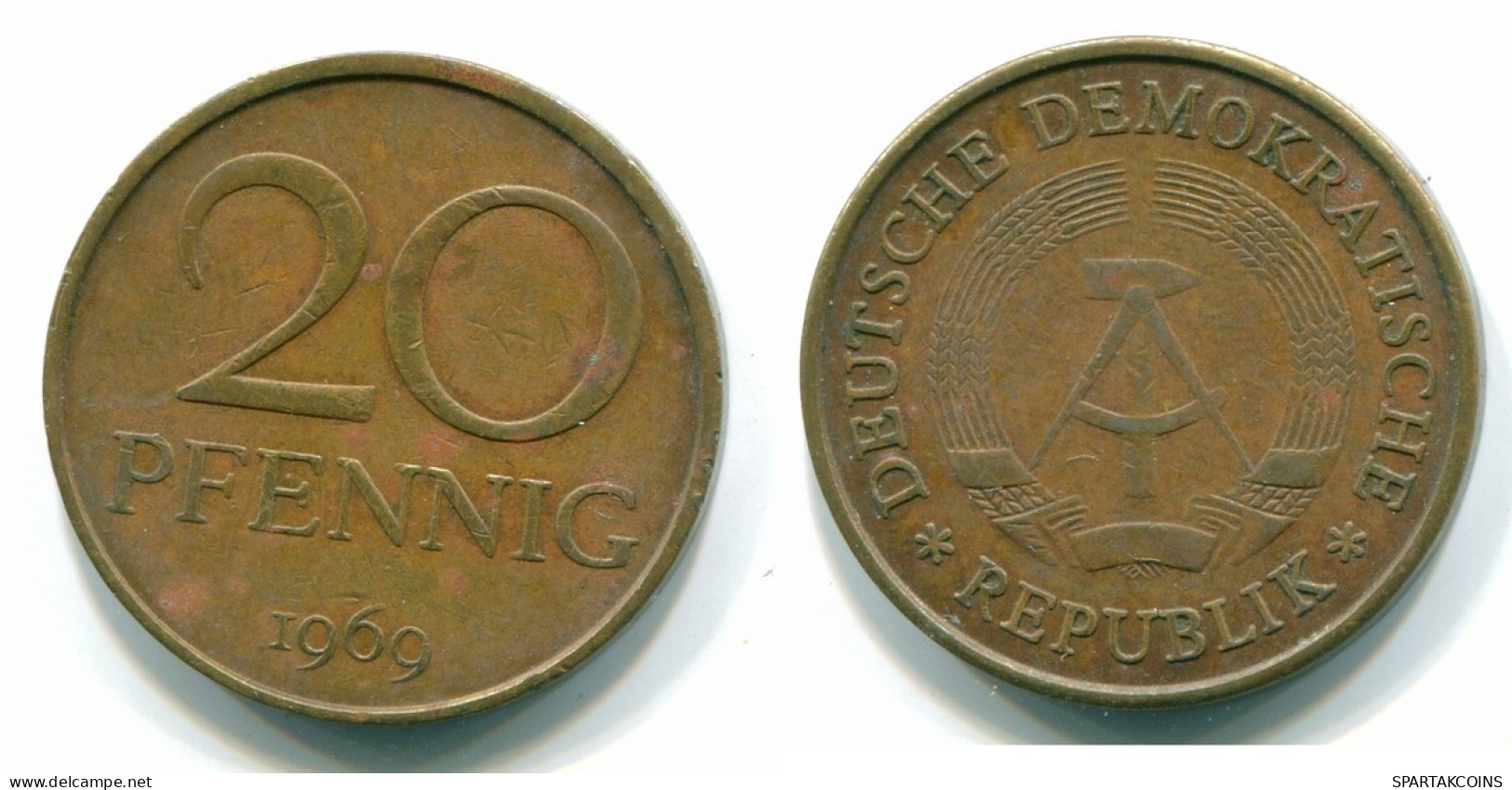 20 PFENNIG 1969 DDR EAST DEUTSCHLAND Münze GERMANY #DE10031.3.D - 20 Pfennig