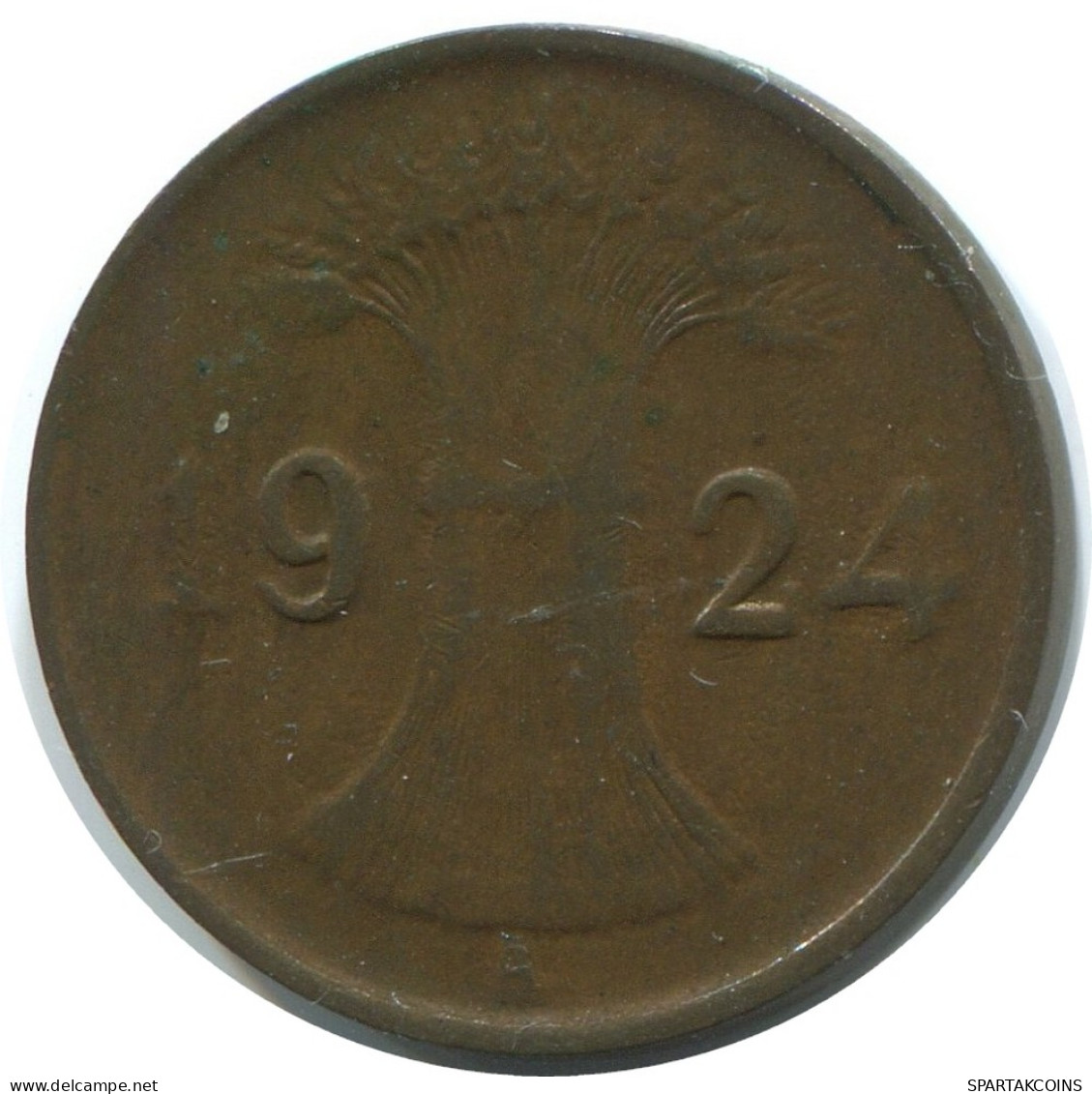 1 RENTENPFENNIG 1924 A DEUTSCHLAND Münze GERMANY #AE199.D - 1 Rentenpfennig & 1 Reichspfennig