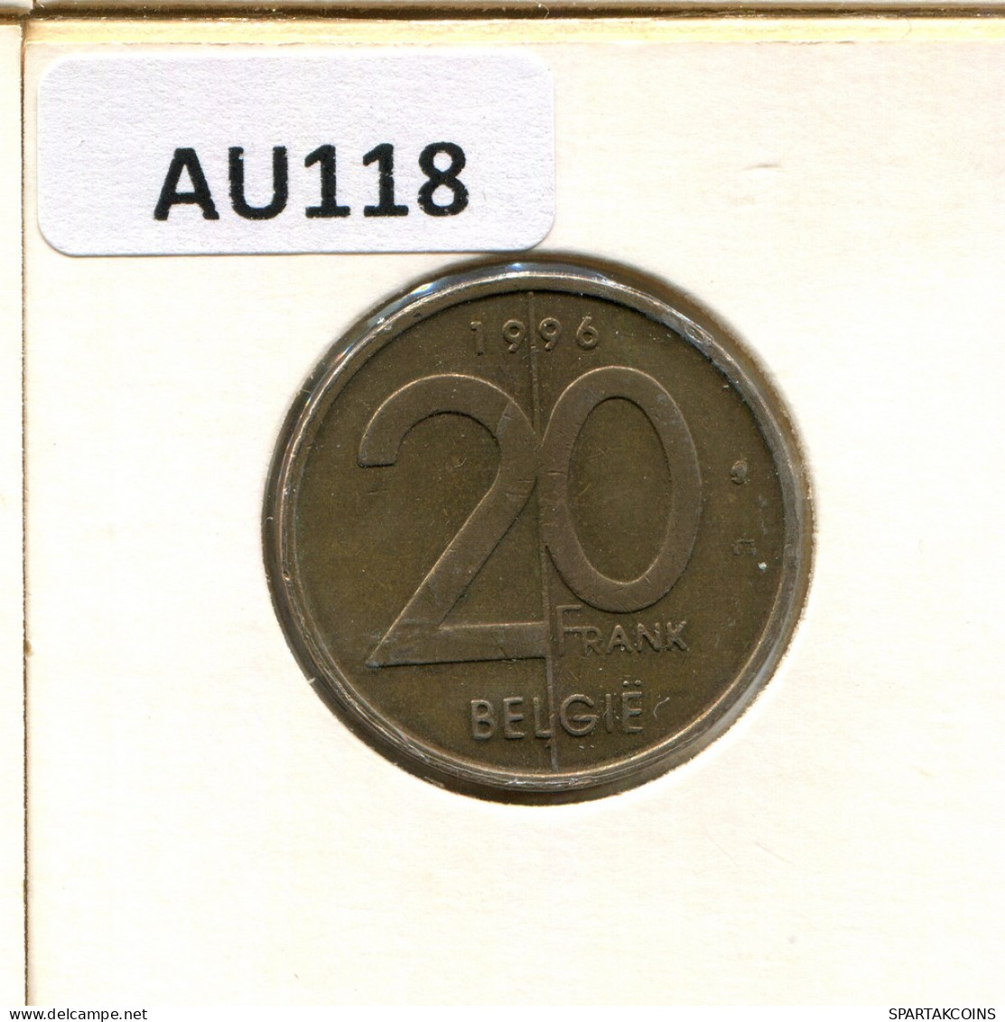 20 FRANCS 1996 DUTCH Text BELGIEN BELGIUM Münze #AU118.D - 20 Frank