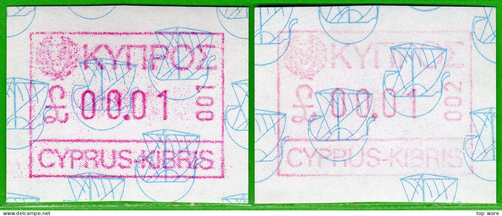 Zypern Cyprus ATM 1 / Ships Boats / Machine 001 + 002 MNH Frama Automatenmarken Etiquetas Automatici - Other & Unclassified