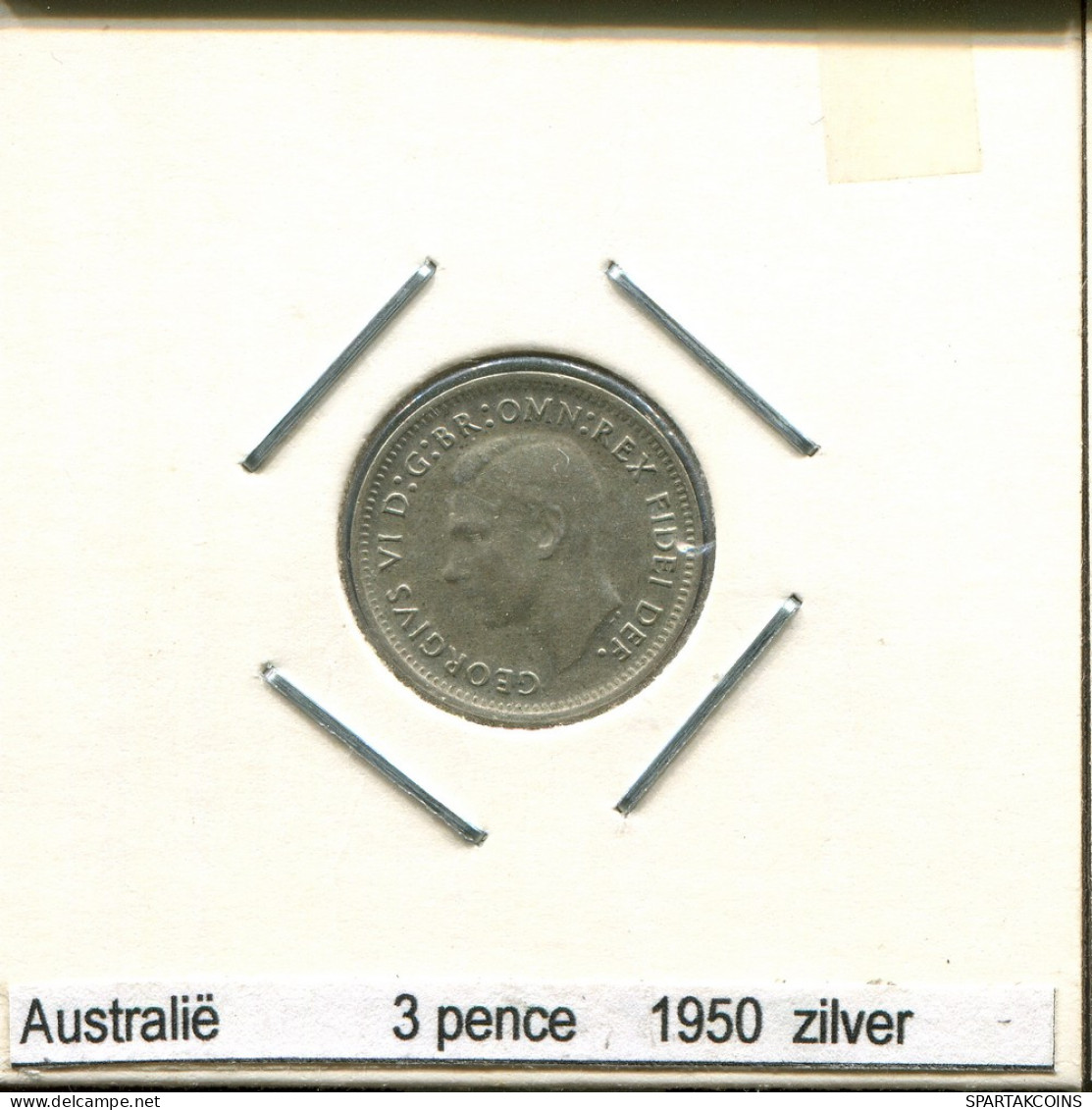 3 PENCE 1950 AUSTRALIE AUSTRALIA ARGENT Pièce #AS250.F - Threepence