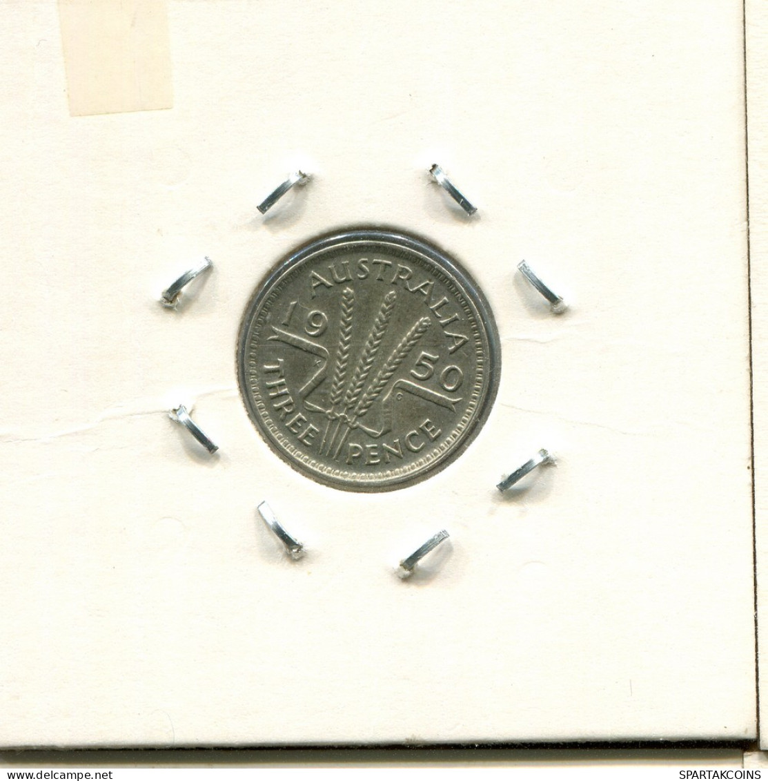 3 PENCE 1950 AUSTRALIE AUSTRALIA ARGENT Pièce #AS250.F - Threepence