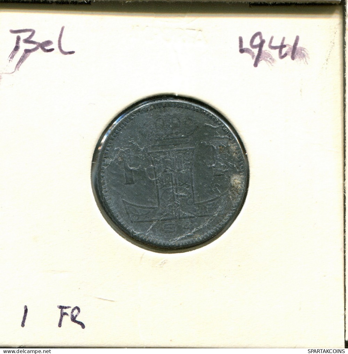 1 FRANC 1941 BELGIQUE-BELGIE BELGIQUE BELGIUM Pièce #AU614.F - 1 Franc