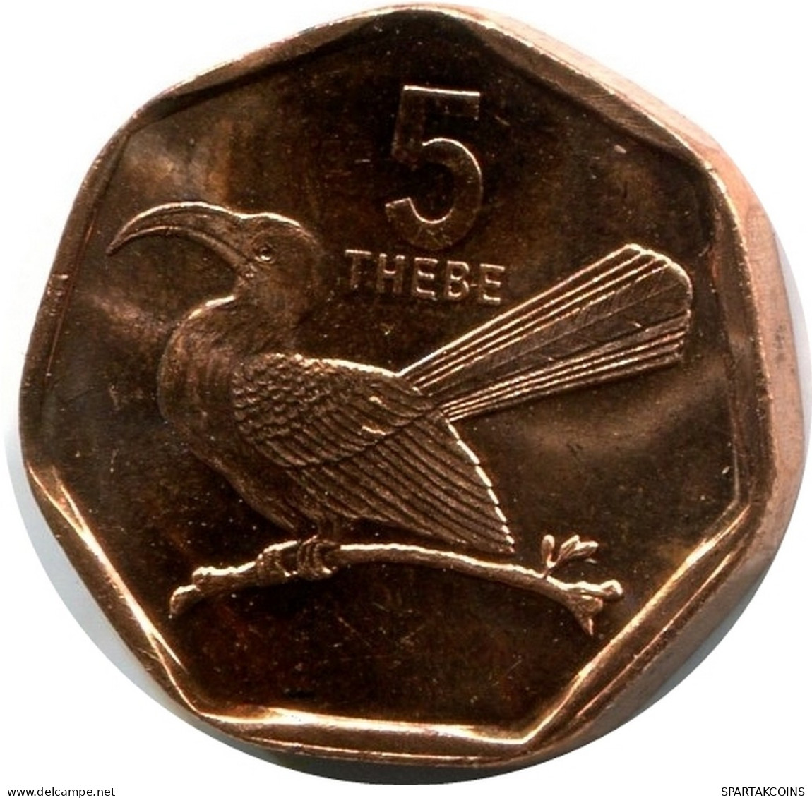 5 THEBE 1998 BOTSWANA Pièce UNC Toko Bird Wildlife #M10020.F - Botswana