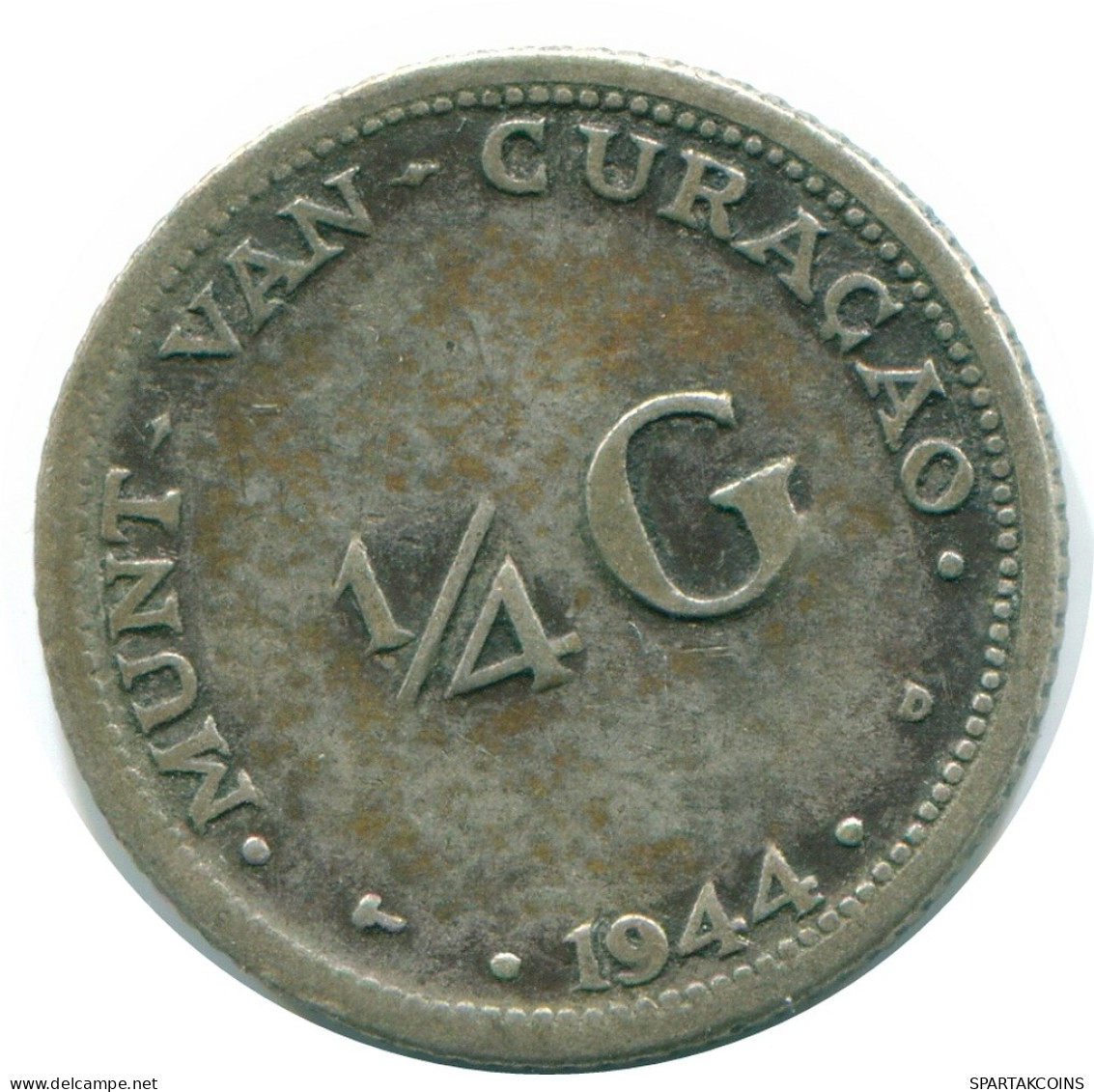 1/4 GULDEN 1944 CURACAO NÉERLANDAIS NETHERLANDS ARGENT Colonial Pièce #NL10702.4.F - Curaçao