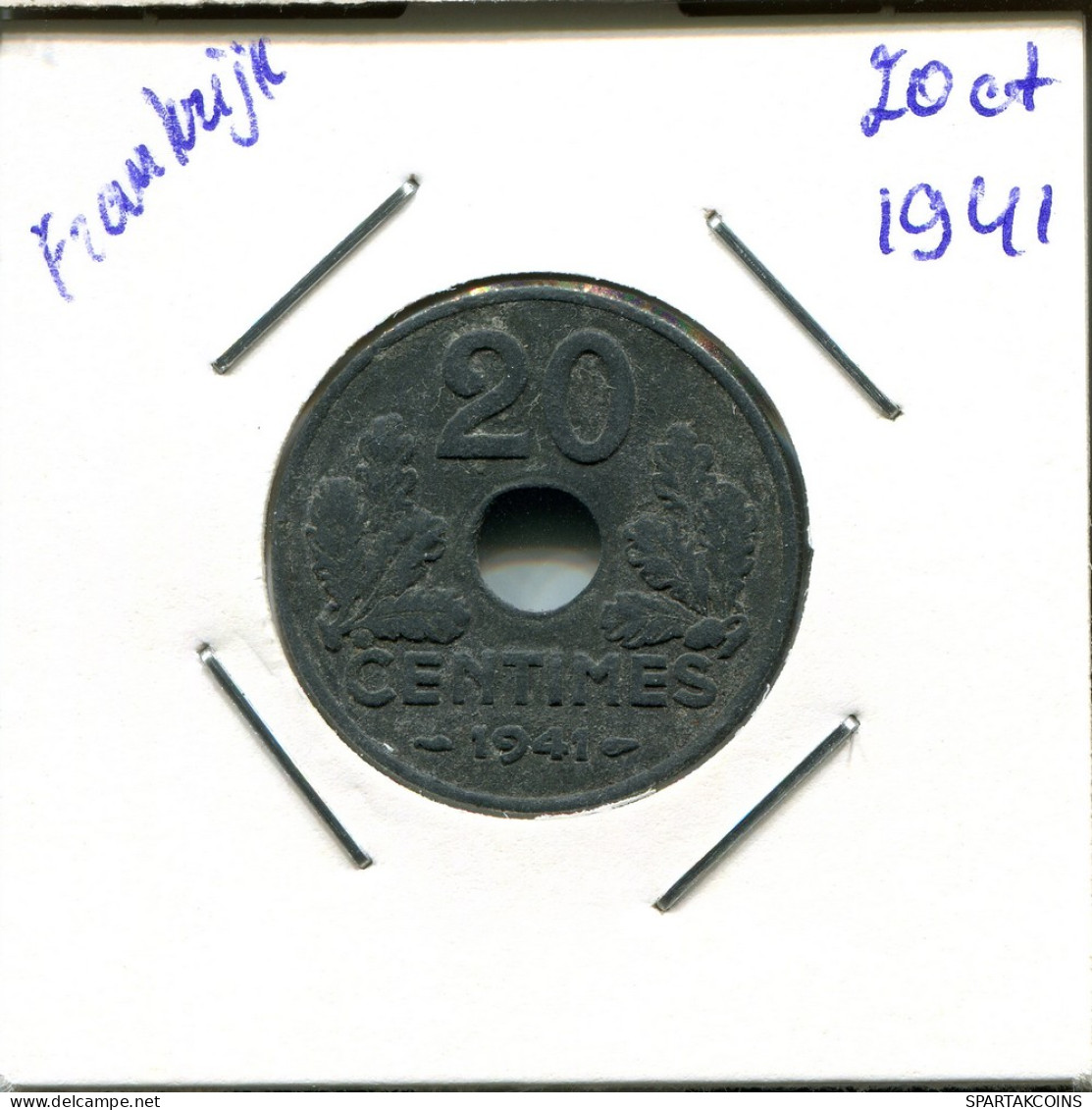 20 CENTIMES 1941 FRANCE Pièce Française #AN928.F - 50 Centimes