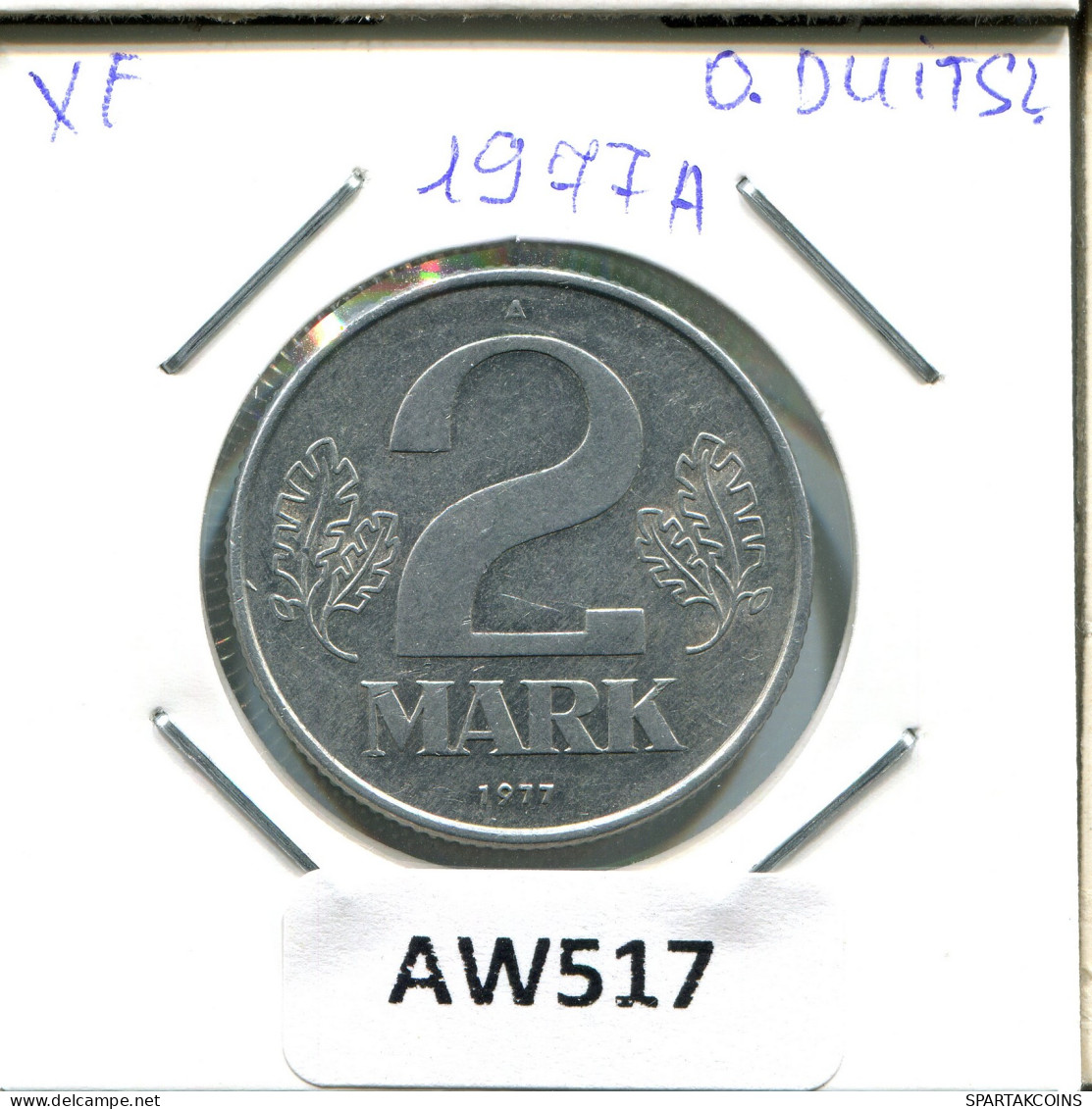 2 DM 1977 A DDR EAST ALLEMAGNE Pièce GERMANY #AW517.F - 2 Marcos