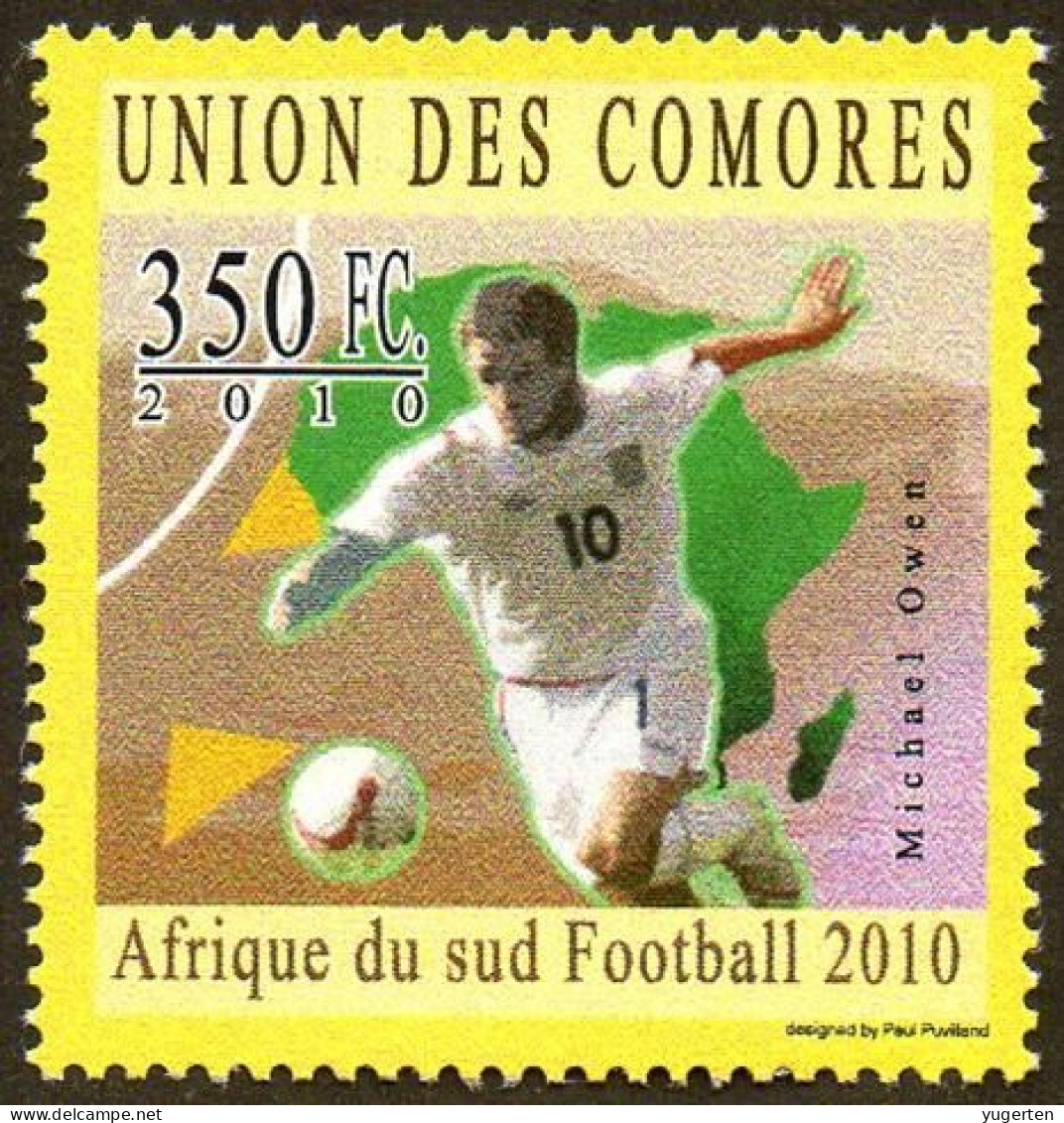 COMORES  - 1v - MNH - Michael Owen - Football England - Fußball Calcio - Manchester United - Liverpool - Real Madrid - 2010 – Afrique Du Sud