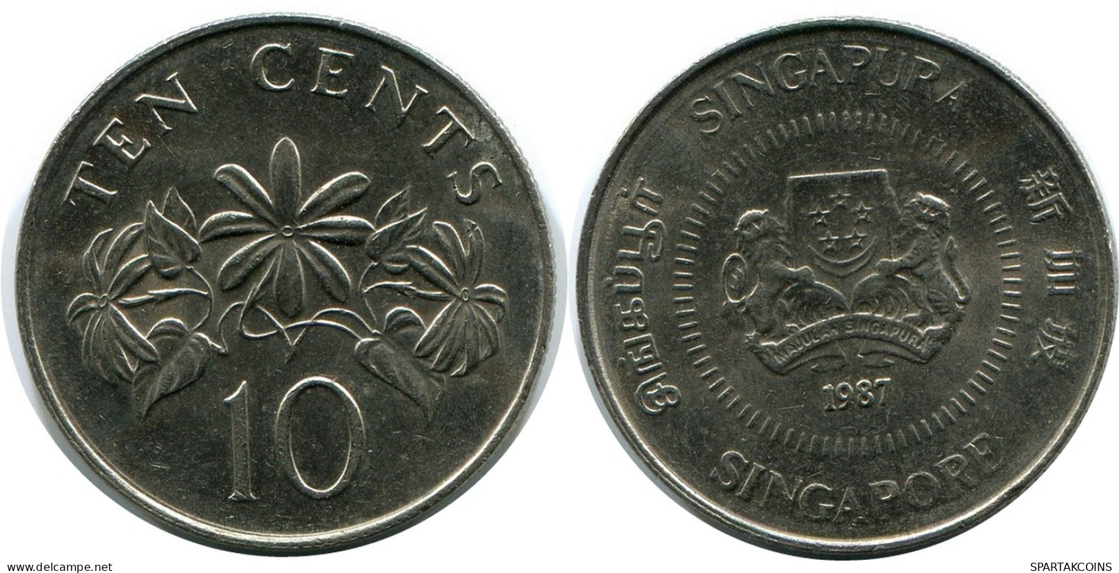 10 CENTS 1987 SINGAPOUR SINGAPORE Pièce #AR172.F - Singapour