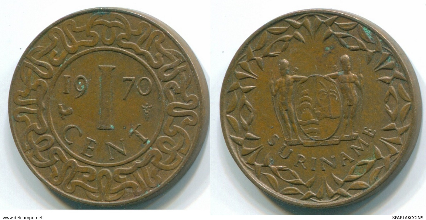 1 CENT 1970 SURINAME NÉERLANDAIS NETHERLANDS Bronze Cock Colonial Pièce #S10956.F - Surinam 1975 - ...