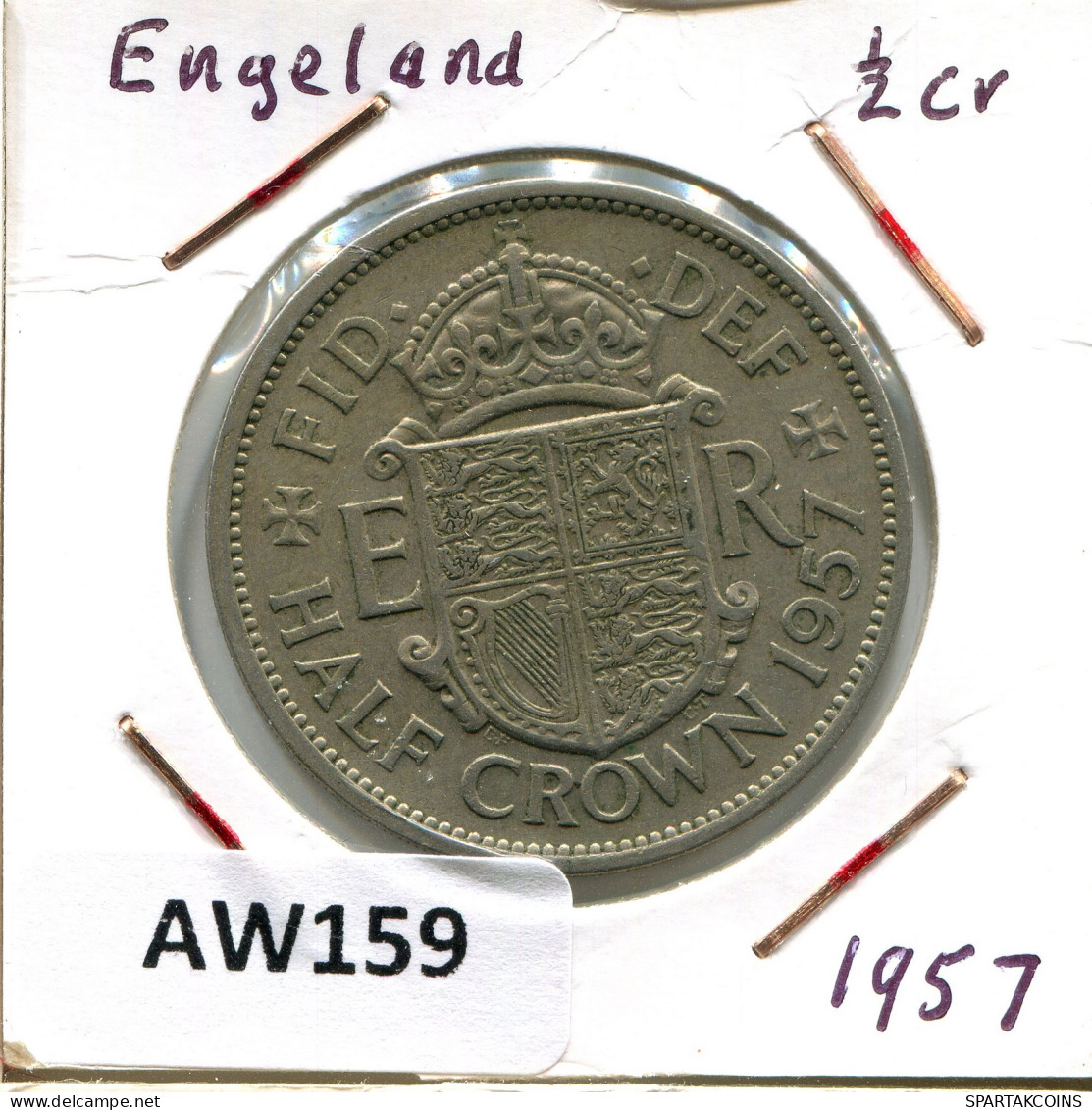 HALF CROWN 1957 UK GRANDE-BRETAGNE GREAT BRITAIN Pièce #AW159.F - K. 1/2 Crown