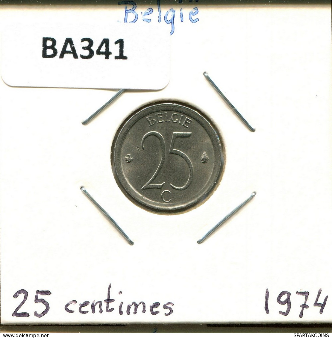 25 CENTIMES 1974 DUTCH Text BELGIUM Coin #BA341.U - 25 Cent