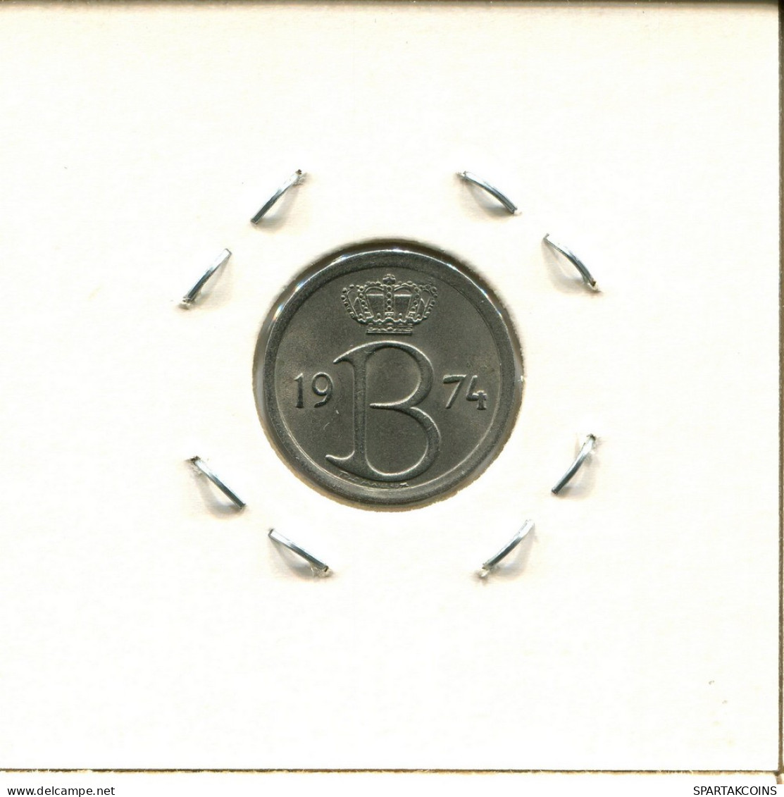 25 CENTIMES 1974 DUTCH Text BELGIUM Coin #BA341.U - 25 Cents