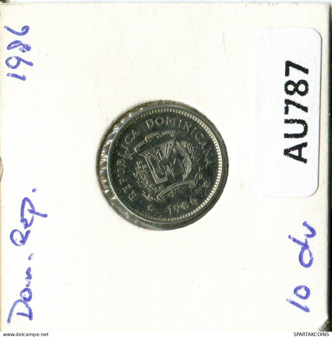 10 CENTAVOS 1986 DOMINICANA Coin #AU787.U - Dominicaine