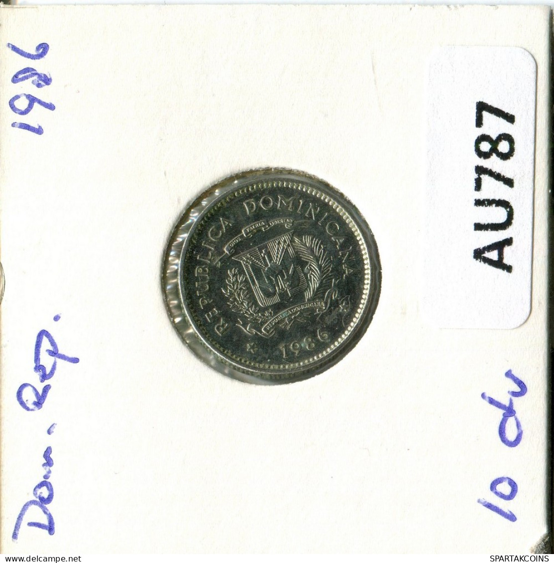 10 CENTAVOS 1986 DOMINICANA Coin #AU787.U - Dominicaanse Republiek