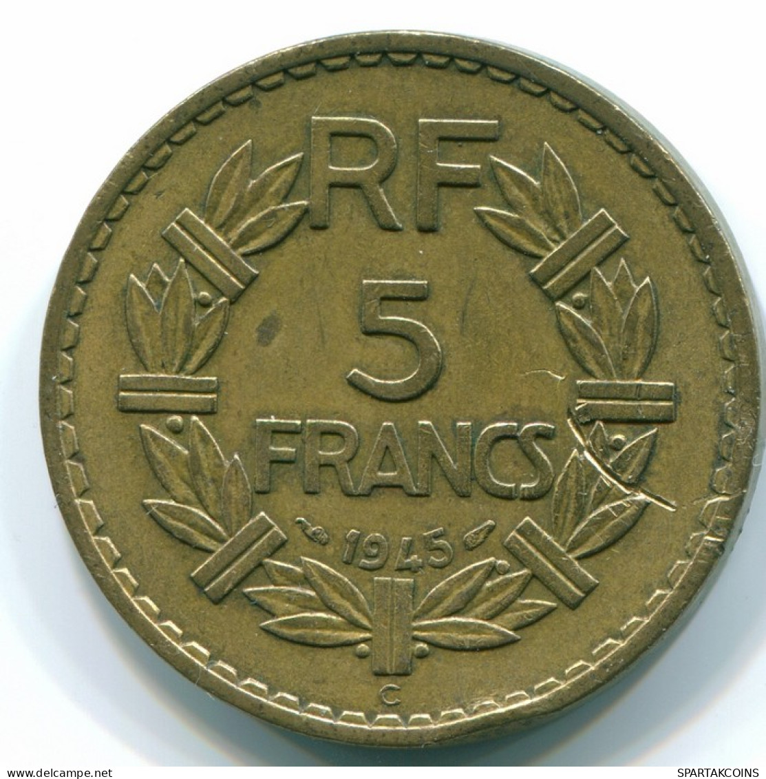 5 FRANCS 1945 FRANCE Coin COLONIAL FOR USE IN AFRICA Lavrillier VF+ #FR1019.29 - 5 Francs