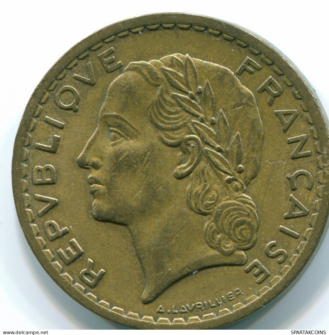5 FRANCS 1945 FRANCE Coin COLONIAL FOR USE IN AFRICA Lavrillier VF+ #FR1019.29 - 5 Francs