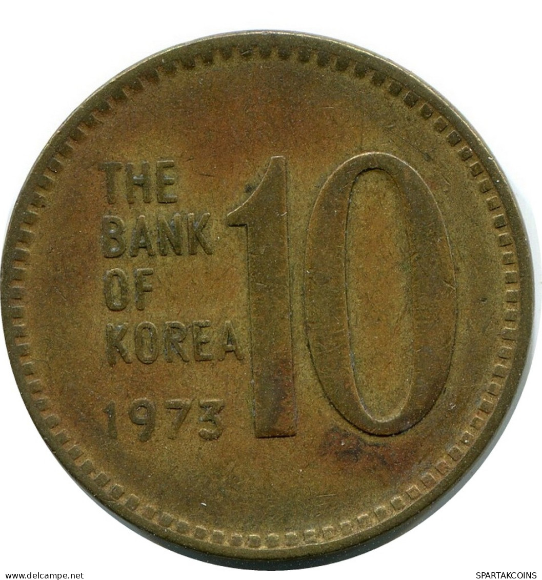 10 WON 1973 SOUTH KOREA Coin #BA151.U - Korea (Süd-)