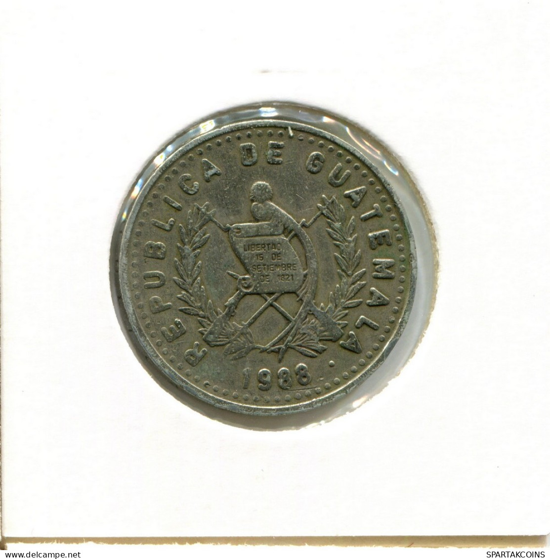 25 CENTAVOS 1988 GUATEMALA Coin #AY410.U - Guatemala
