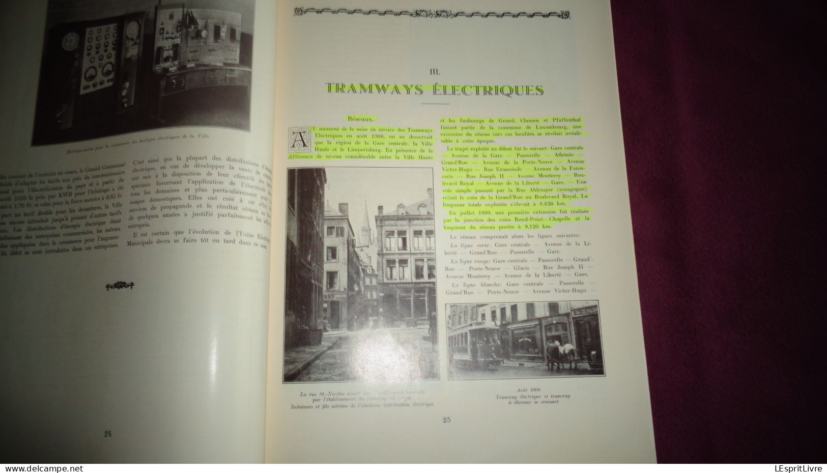 TRAMWAYS ELECTRIQUES DE LA VILLE DE LUXEMBOURG 1908 1933 Régionalisme Tram Tramway Autobus Bus Train Chemin de Fer