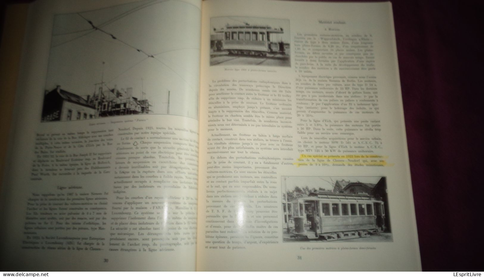 TRAMWAYS ELECTRIQUES DE LA VILLE DE LUXEMBOURG 1908 1933 Régionalisme Tram Tramway Autobus Bus Train Chemin de Fer