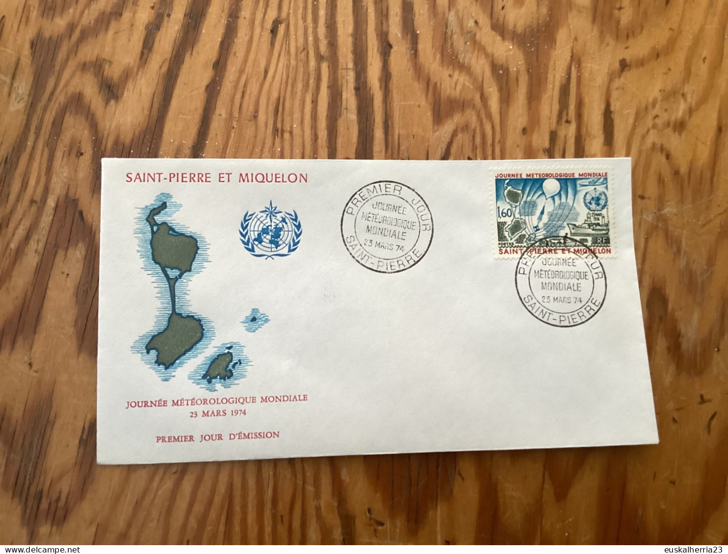 Enveloppe 1er Jour Saint-pierre Et Miquelon Météo 23 Mars 74 - Used Stamps