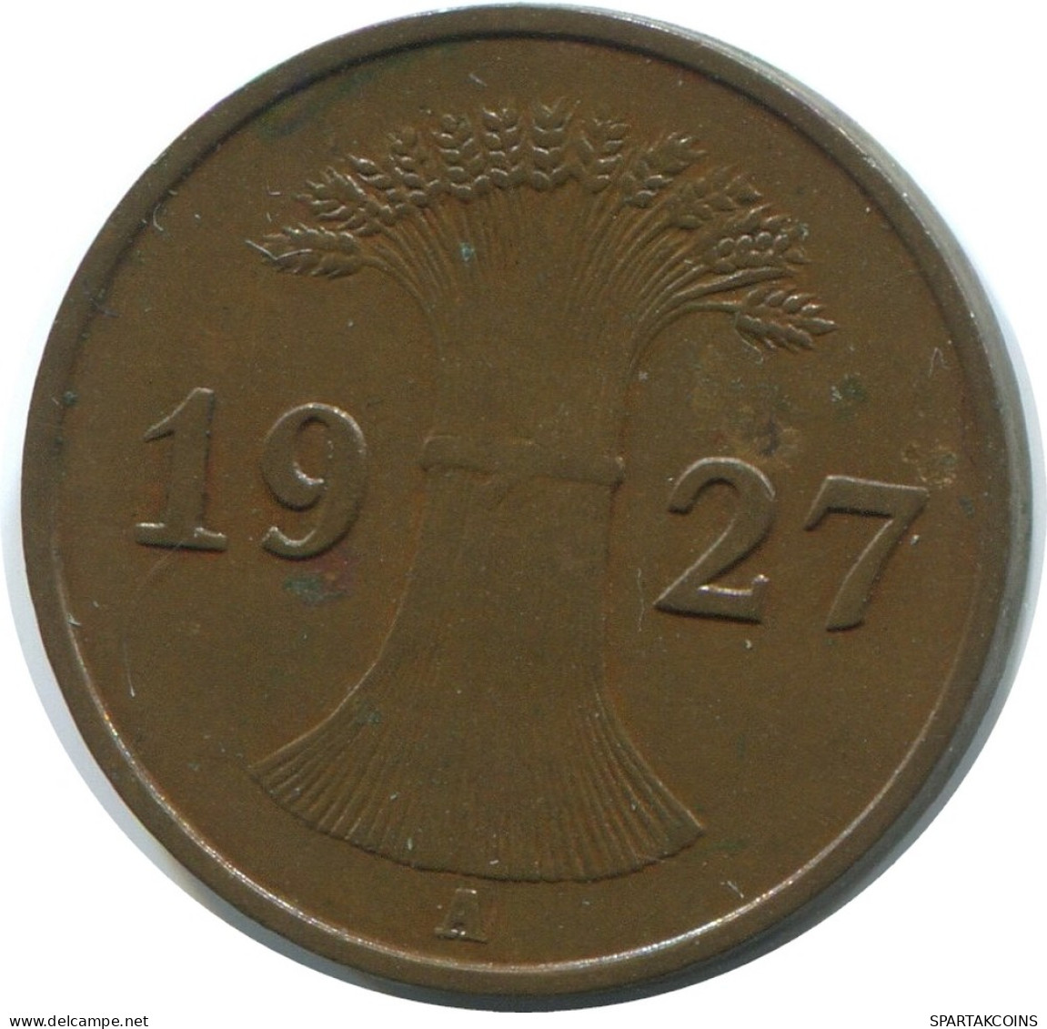 1 REICHSPFENNIG 1927 A DEUTSCHLAND Münze GERMANY #AE198.D - 1 Rentenpfennig & 1 Reichspfennig