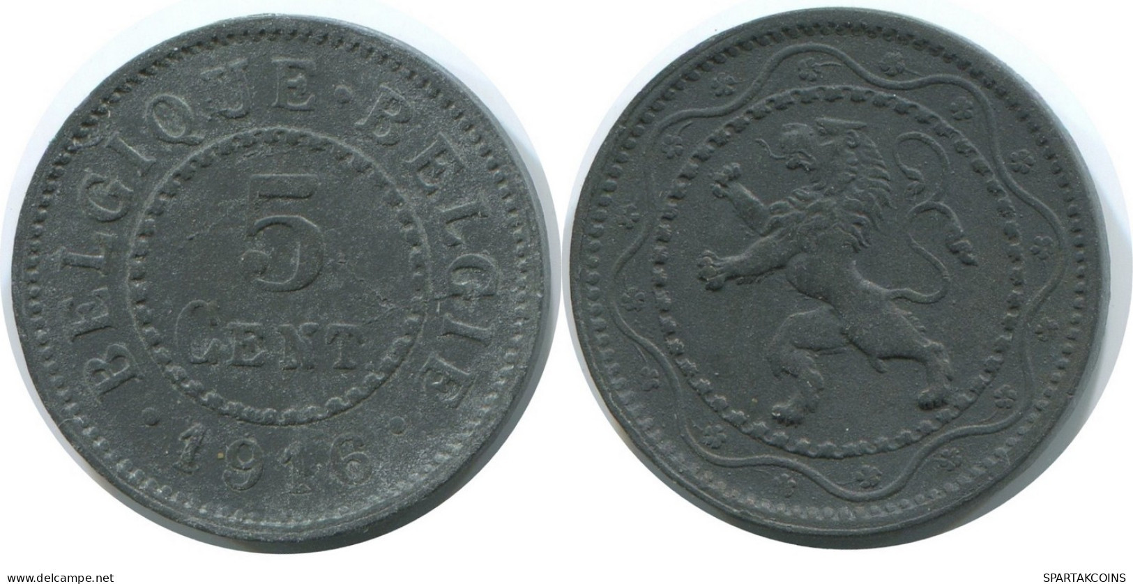 5 CENTIMES 1916 BELGIQUE-BELGIE BELGIEN BELGIUM Münze #AE740.16.D - 5 Cents