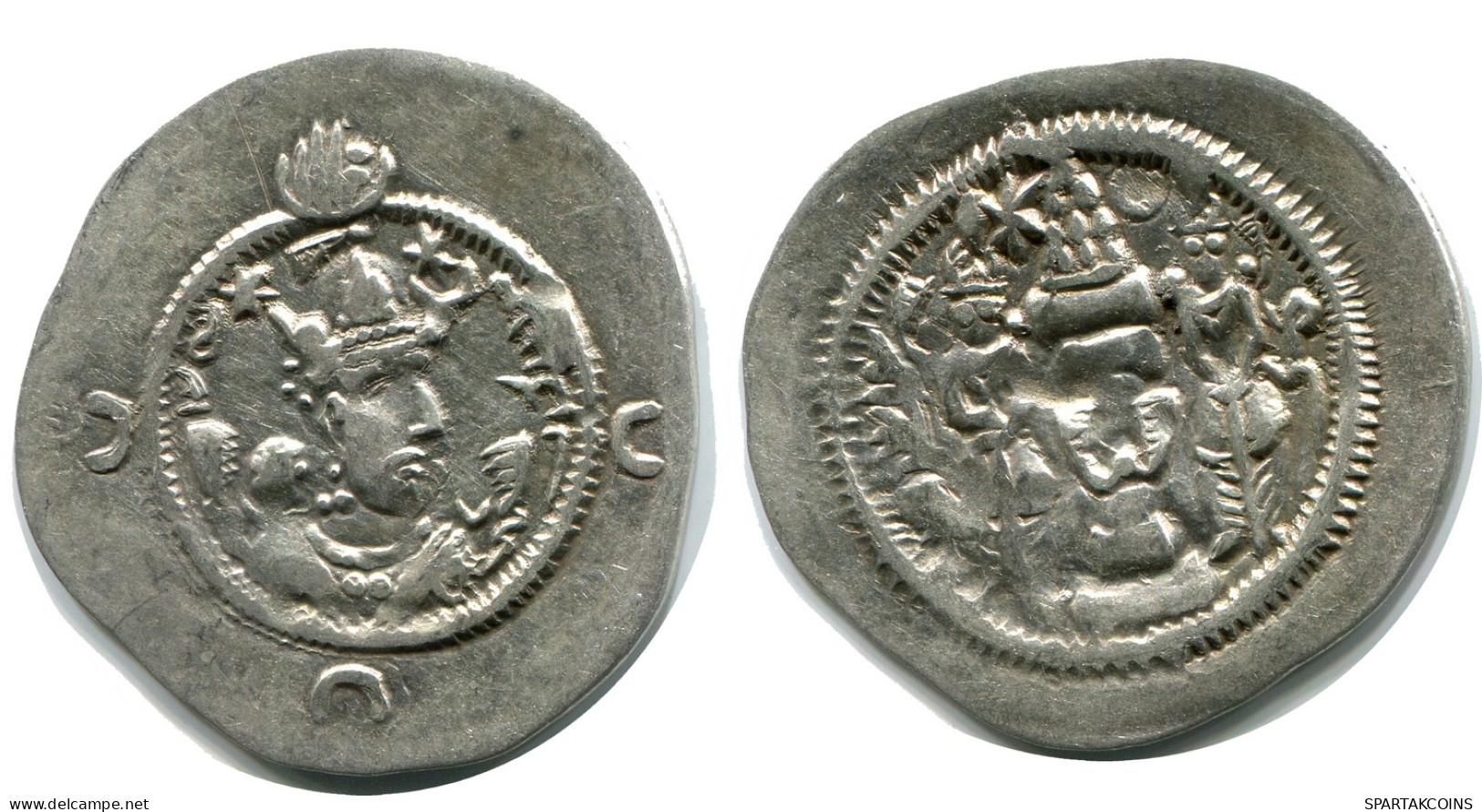 SASSANIAN KHUSRU I AD 531-579 AR Drachm Mitch-ACW.1028--1072 #AH221.4.D - Orientalische Münzen