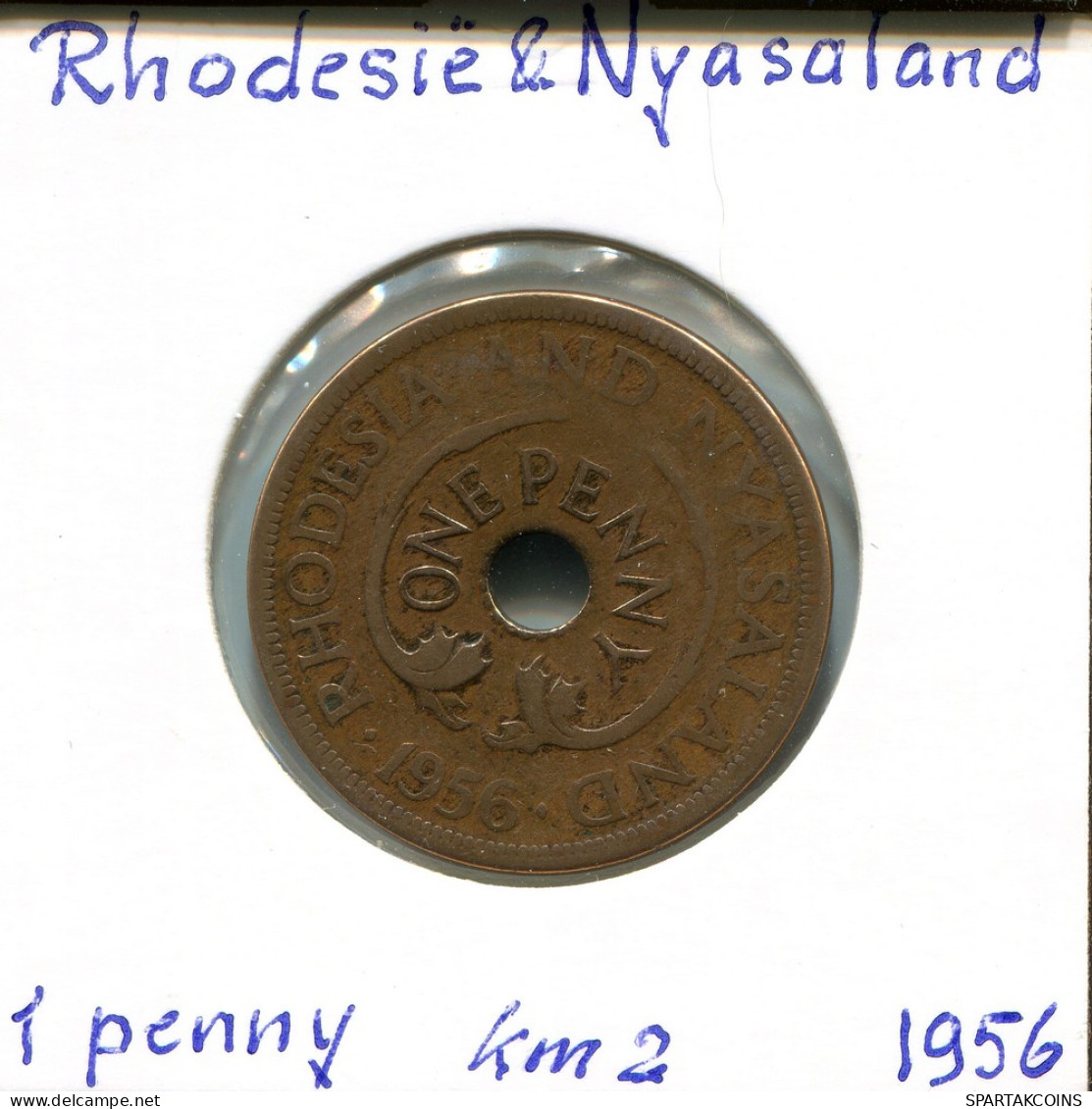 1 PENNY 1956 RHODESIEN RHODESIA AND NYASALAND Münze #AP624.2.D - Rhodesien