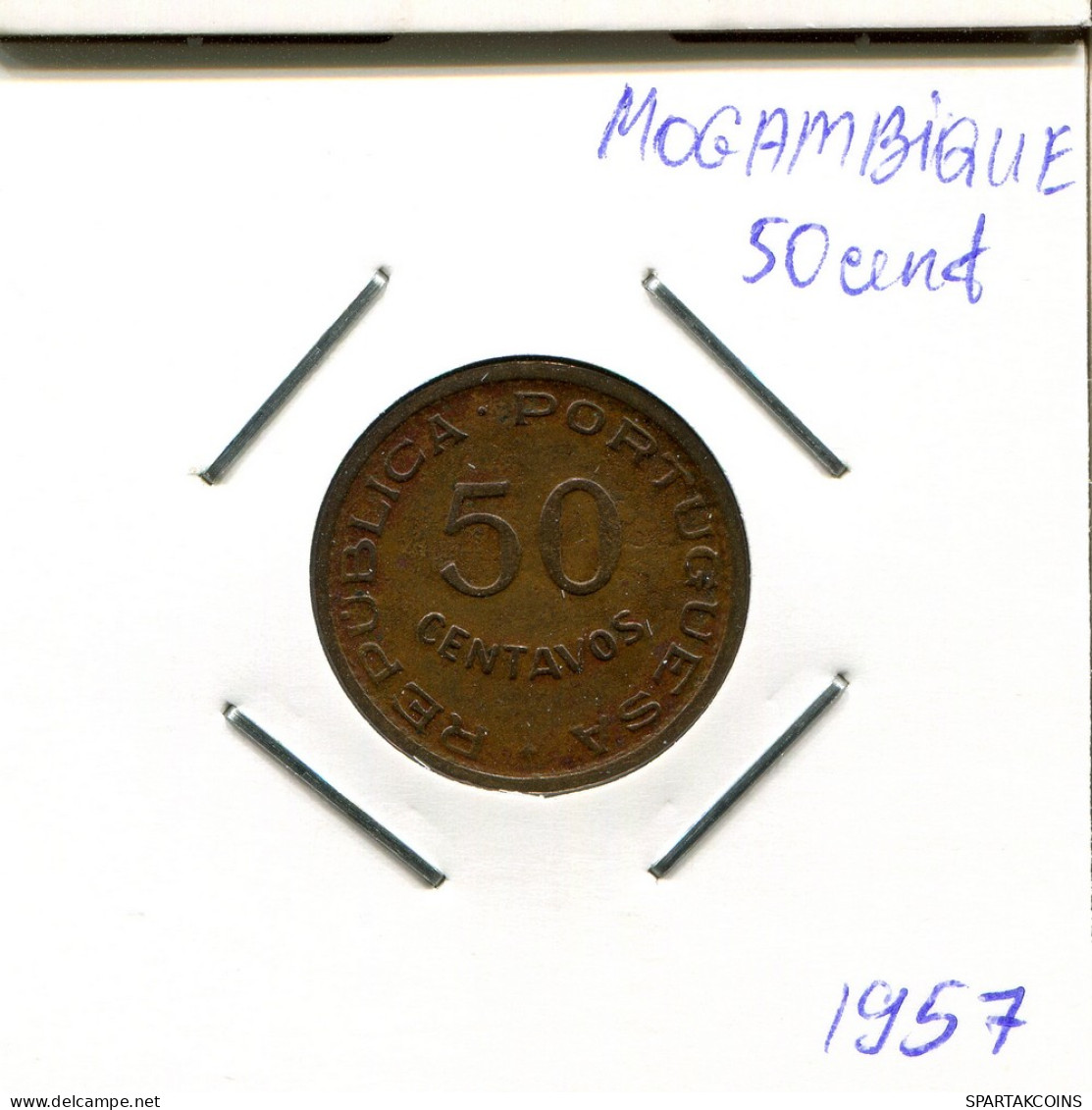 50 CENTAVOS 1957 MOSAMBIK MOZAMBIQUE Münze #AR708.D - Mozambico