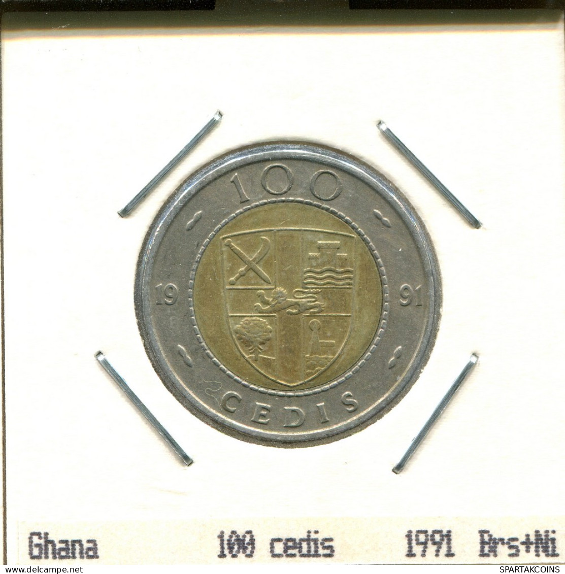 100 CEDIS 1991 GHANA BIMETALLIC Münze #AS376.D - Ghana