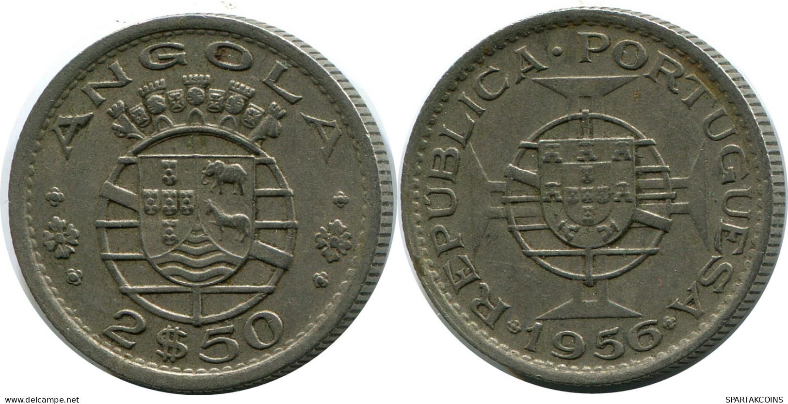 25 ESCUDOS 1956 ANGOLA Coin #AP850.U - Angola