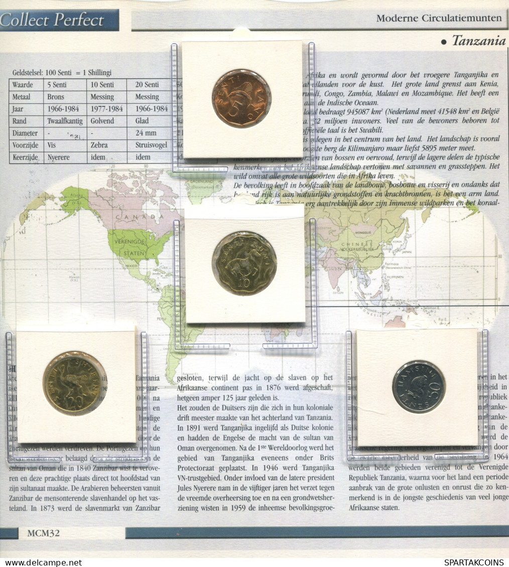 TANZANIA 1966-1990 Coin SET 5. 10. 20. 50 SENTI UNC #SET1181.5.U - Tanzanie