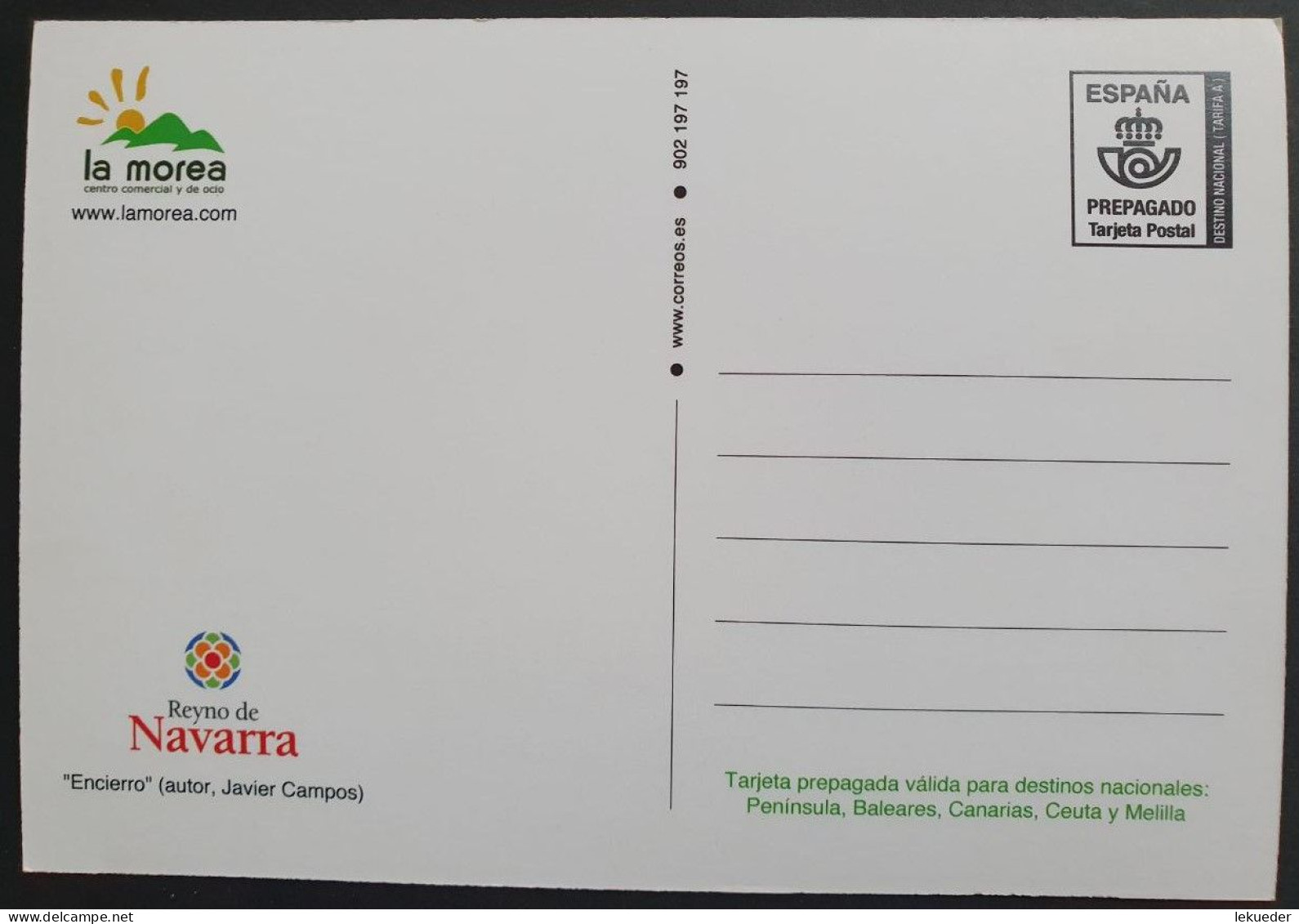 Encierro SAN FERMIN (Pamplona) 2016 - CORREOS Tarjeta Postal Prepago Tarifa A - Variétés & Curiosités